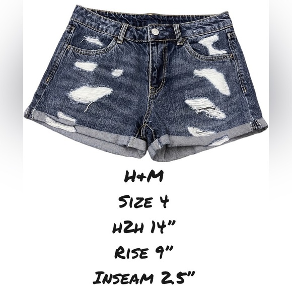 H&m distressed jean shorts 4 - Picture 1 of 5